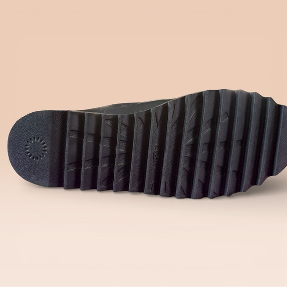 UGG Moto Punk Mini Women Ankle Boots Black Leather & Sheepskin Interior US Sz 8 - Picture 7 of 13